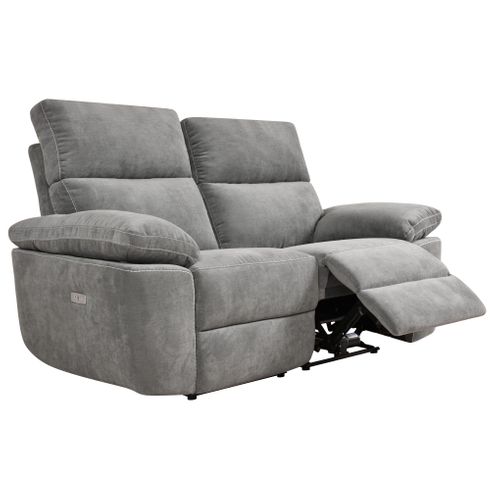 Canapé 2 places 2 relax électriques ORION tissu gris foncé vue 3/4