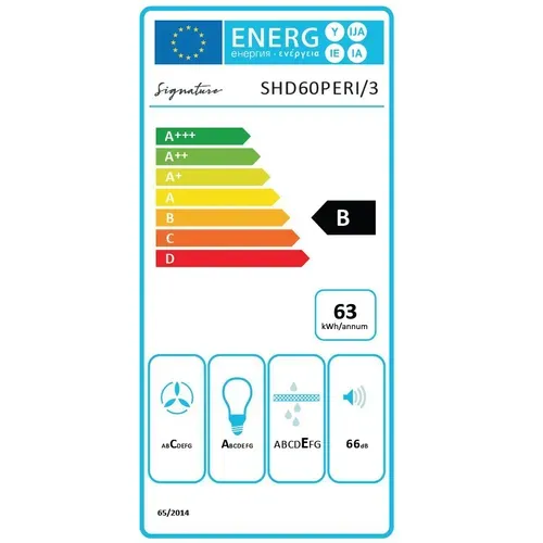 Hotte décorative SIGNATURE SHD60PERI/3 60 cm Noir