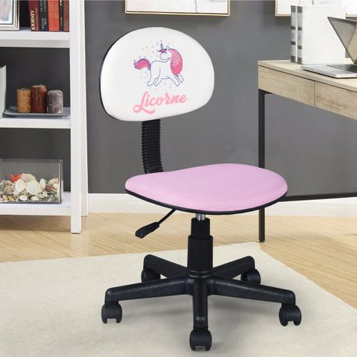 Chaise dactylo enfant LICORNE Rose