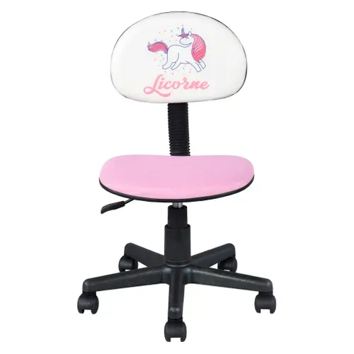 Chaise dactylo enfant LICORNE Rose