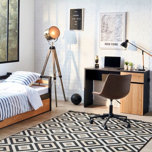 Bureau SMILE Imitation chêne et noir