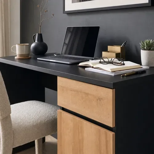 Bureau SMILE Imitation chêne et noir