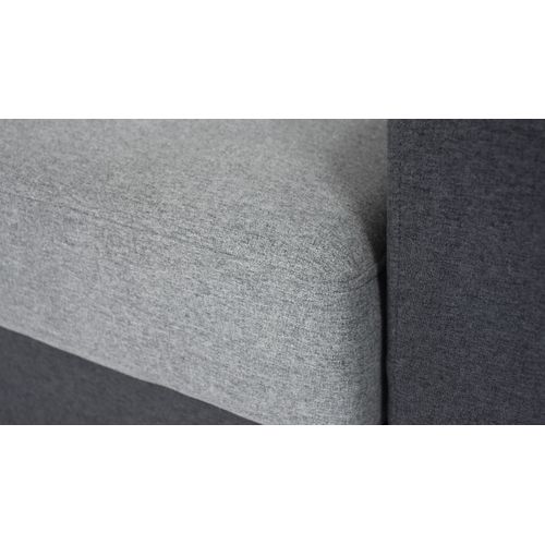 Canapé convertible 3 places + poufs BANCO tissu gris clair / gris foncé