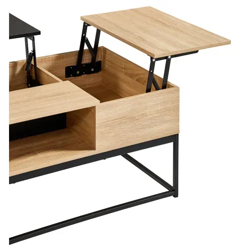 Table basse plateau relevable - chêne sonoma/ noir VINCENTE