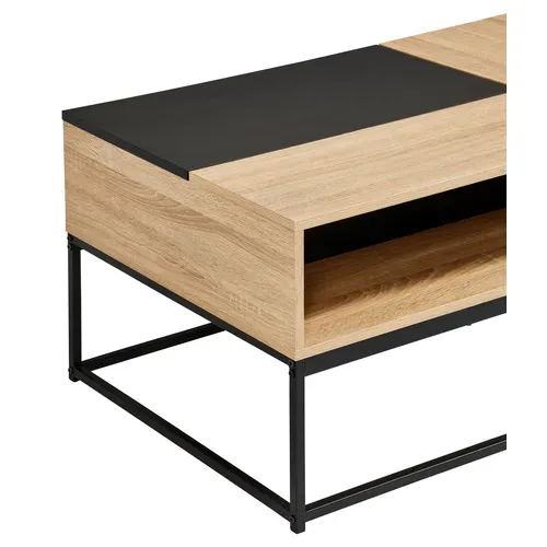 Table basse plateau relevable - chêne sonoma/ noir VINCENTE