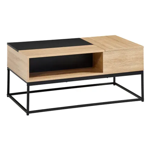 Table basse plateau relevable - chêne sonoma/ noir VINCENTE