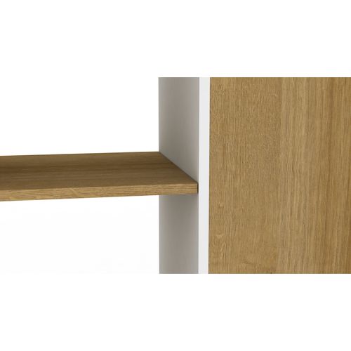 Bibliothèque ZAGORA Imitation chêne et blanc vue accessoires