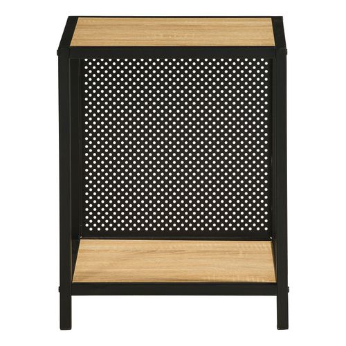 Chevet 1 niche OSKAR imitation chêne et acier