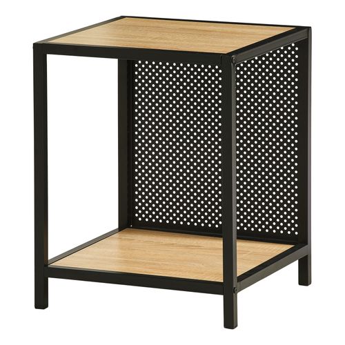 Chevet 1 niche OSKAR imitation chêne et acier