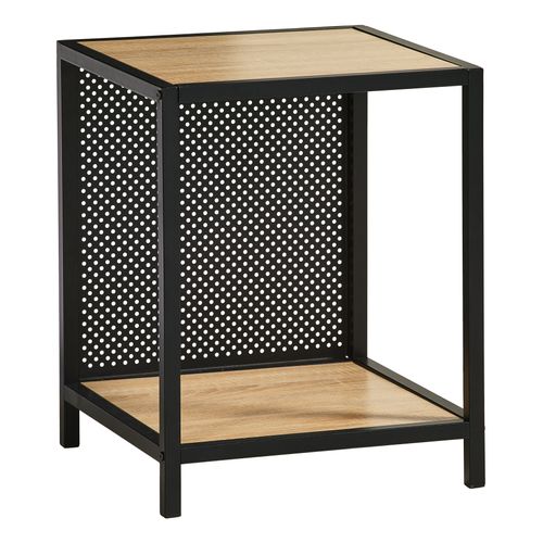 Chevet 1 niche OSKAR imitation chêne et acier