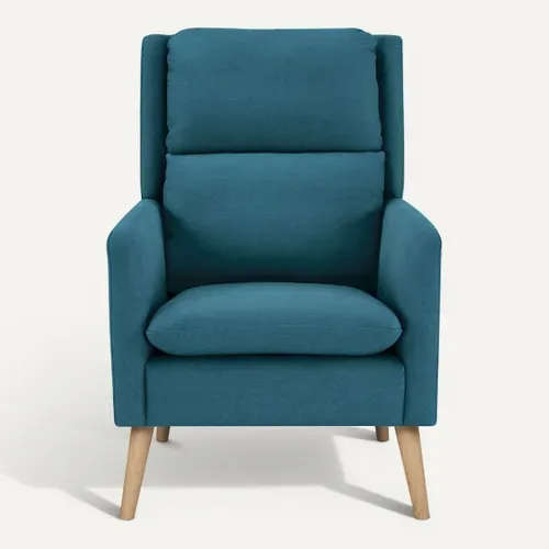 Fauteuil MURANO Tissu bleu canard vue de face