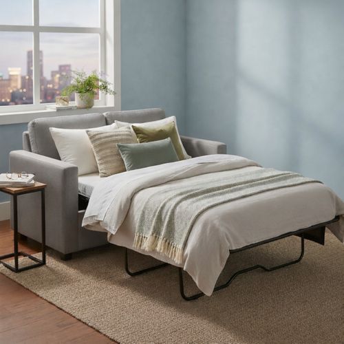 Canapé convertible 2 places EASY Tissu gris