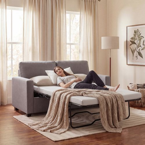 Canapé convertible 2 places EASY Tissu gris