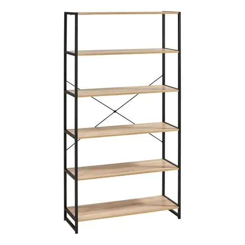 Bibliothèque BONO Imitation chêne et noir vue 3/4