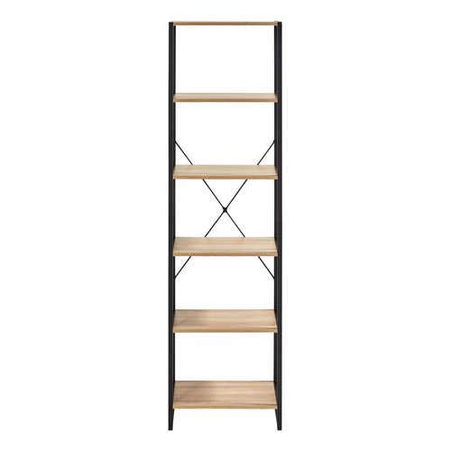 1/2 bibliothèque BONO Imitation chêne et noir vue de face