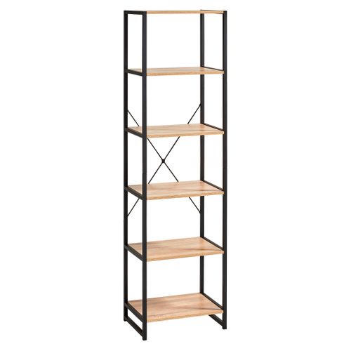 1/2 bibliothèque BONO Imitation chêne et noir vue 3/4