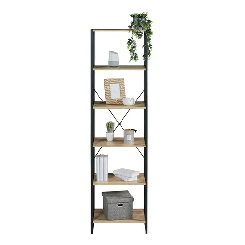 1/2 bibliothèque BONO Imitation chêne et noir