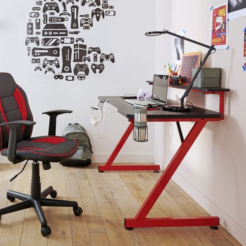 Bureau gamer CODE Noir et rouge