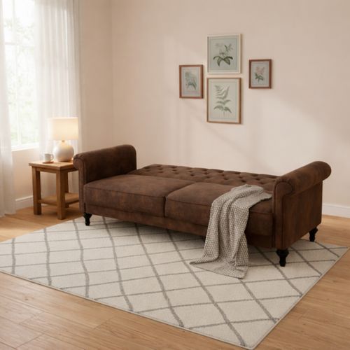 Canapé convertible 3 places COLETTA tissu vintage