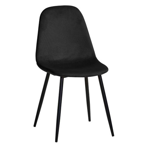 Chaise velours côtelé LYNETTE Noir