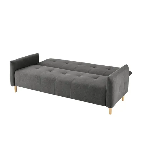 Banquette-lit clic-clac BIMBO 3 places en tissu gris - couchage rapide