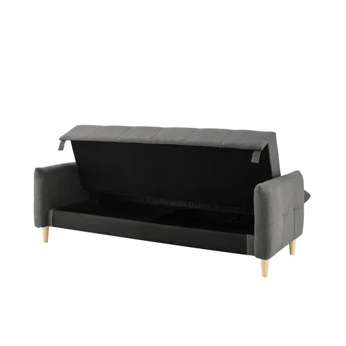Banquette-lit clic-clac BIMBO 3 places en tissu gris - couchage rapide
