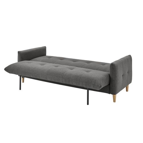 Banquette-lit clic-clac BIMBO 3 places en tissu gris - couchage rapide