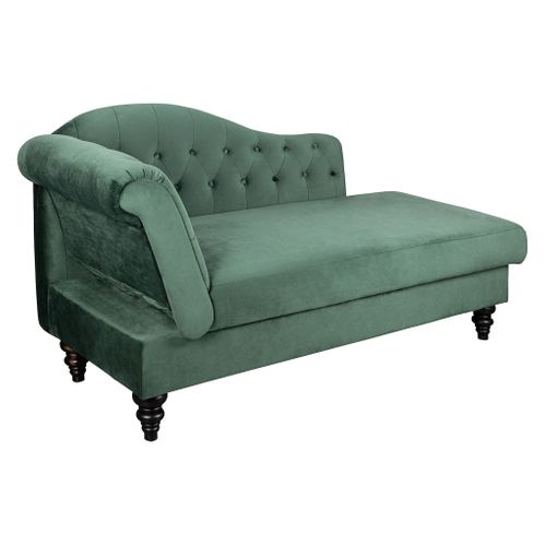 Méridienne convertible avec coffre LALOU effet velours vert