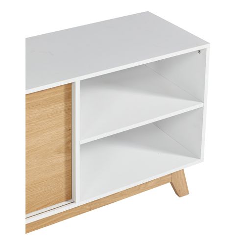 Meuble TV CLEO imitation chêne/ blanc - Meuble TV BUT