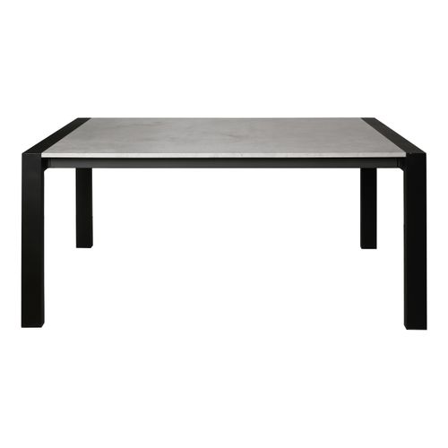 Table L.120/160 + allonge CAMDEN imitation béton/ noir