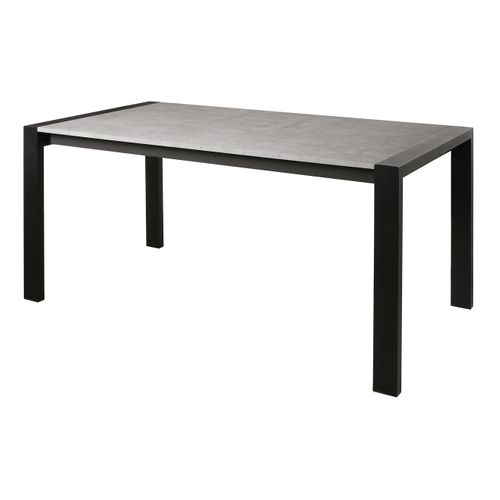 Table L.120/160 + allonge CAMDEN imitation béton/ noir