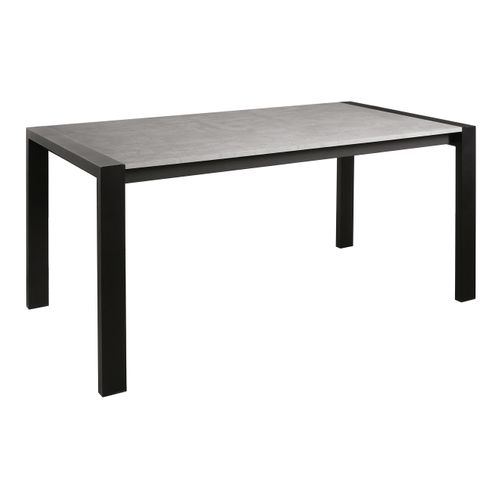 Table L.120/160 + allonge CAMDEN imitation béton/ noir