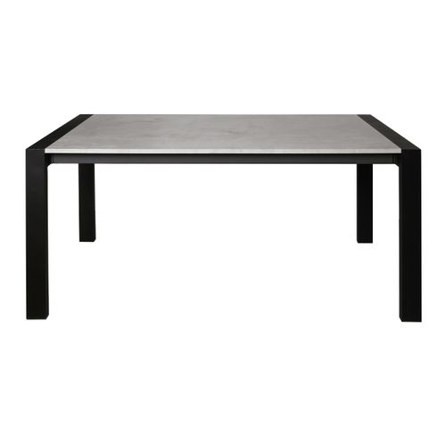 Table L.160/240 + allonges CAMDEN imitation béton/ noir