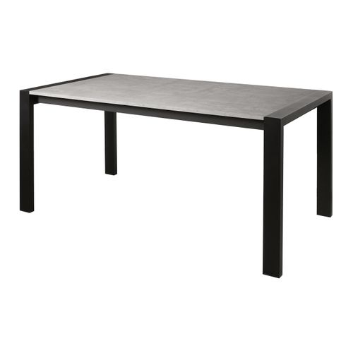 Table L.160/240 + allonges CAMDEN imitation béton/ noir