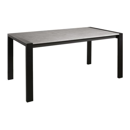 Table L.160/240 + allonges CAMDEN imitation béton/ noir