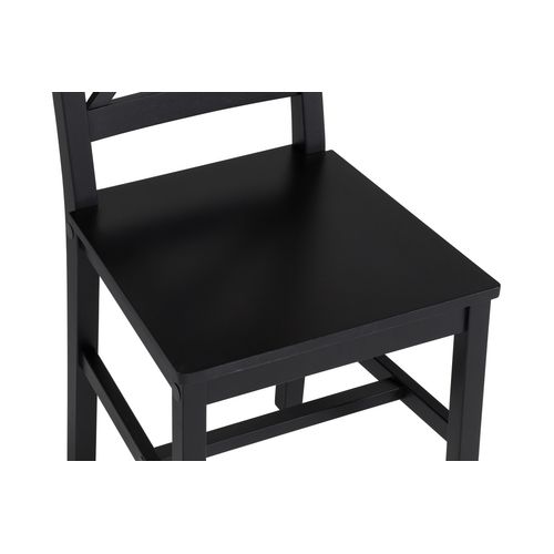 Coin repas table + 4 chaises OWEN noir vue accessoires