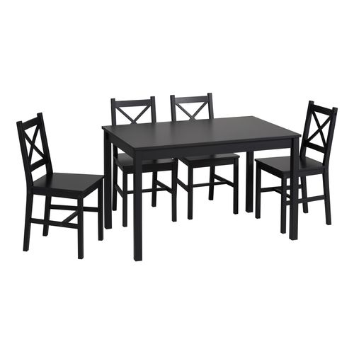 Coin repas table + 4 chaises OWEN noir