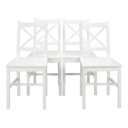 Coin repas table + 4 chaises OWEN blanc