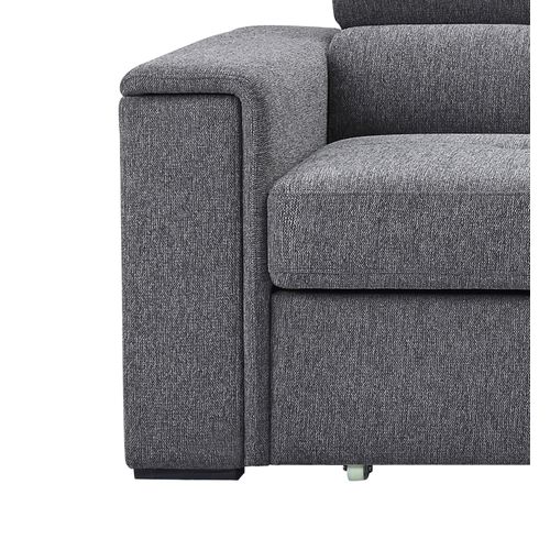 Canapé d'angle convertible méridienne droite RIO tissu gris