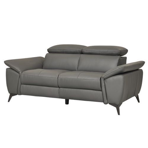 canapé fixe 2 places NEWPORT cuir buffle et croûte taupe