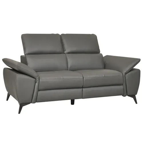 canapé fixe 2 places NEWPORT cuir buffle et croûte taupe