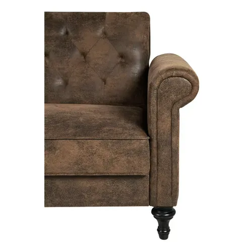 Canapé d'angle convertible méridienne gauche COLETTA tissu vintage vue détaillée