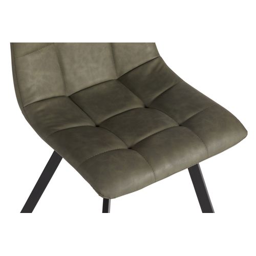 chaise SAVINA polyuréthane kaki vue détaillée