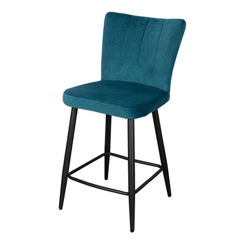 Tabouret de bar H63 cm CLOHE velours vert