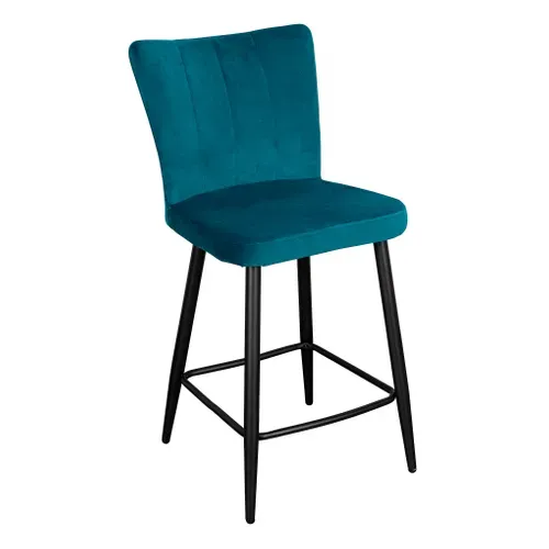 Tabouret de bar H63 cm CLOHE velours vert