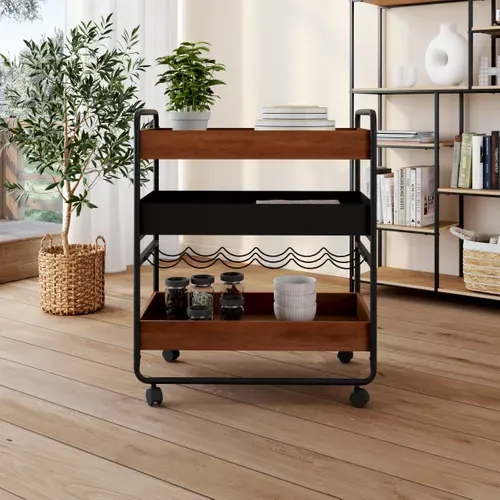 Desserte à roulettes JACK noir