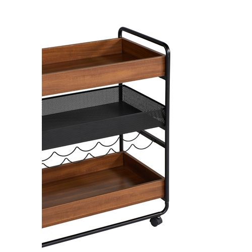 Desserte à roulettes JACK noir vue détaillée