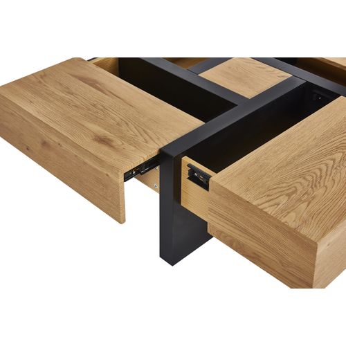 Table basse SQUARE Imitation chêne et noir