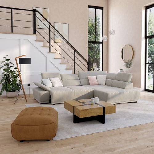 Table basse SQUARE Imitation chêne et noir