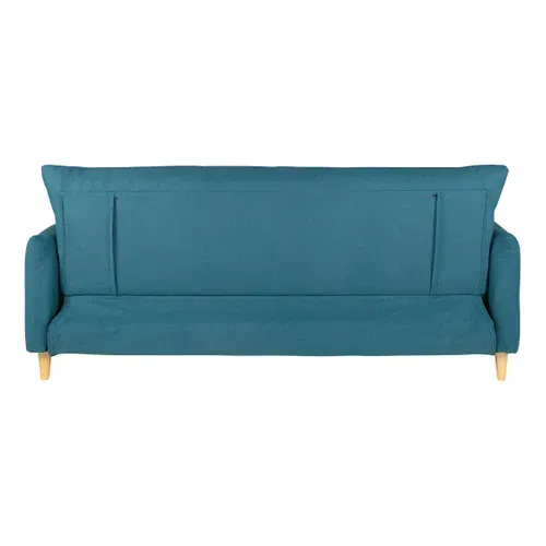 Banquette-lit clic-clac BIMBO 3 places en tissu bleu - couchage rapide vue de derrière